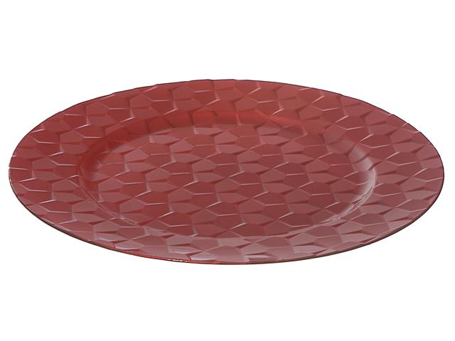CHARGER PLATE (PENTAGON) (RED) (13")